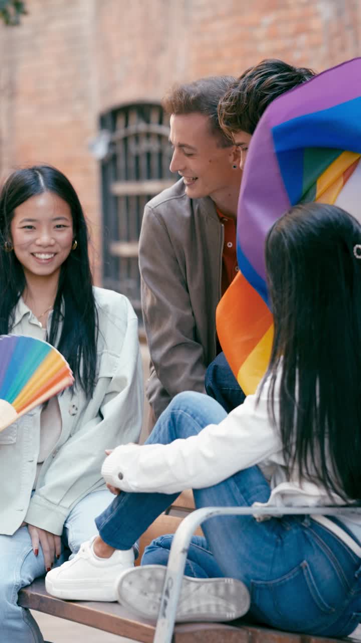 Group of Friends with Rainbow Pride
