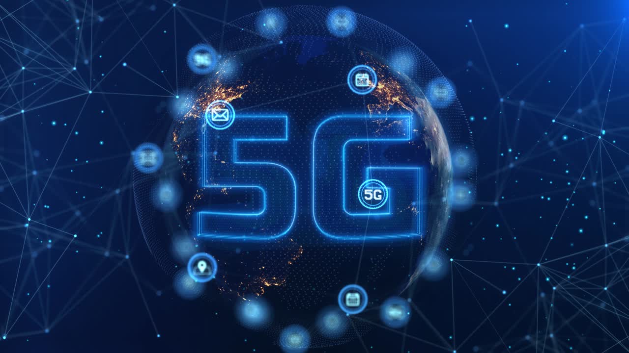 globo terrestre rete 5g iot internet delle cose benefici futuri animazione a loop