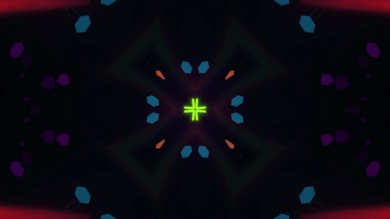 caleidoscopio con líneas luminosas. fondo abstracto de 4k