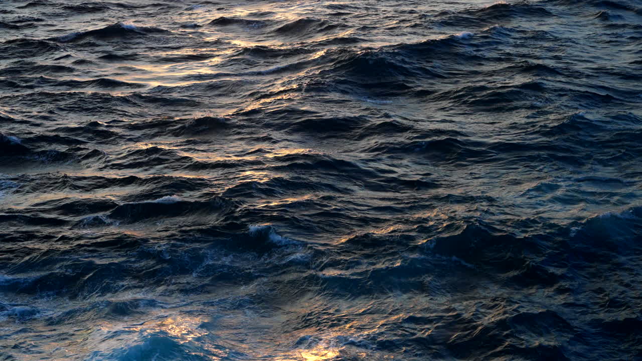 Motion Of Waves In The Sea During Golden Hour