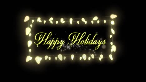 Decorative-fairy-lights-over-happy-holidays-text-and-spots-of-light-against-black-background