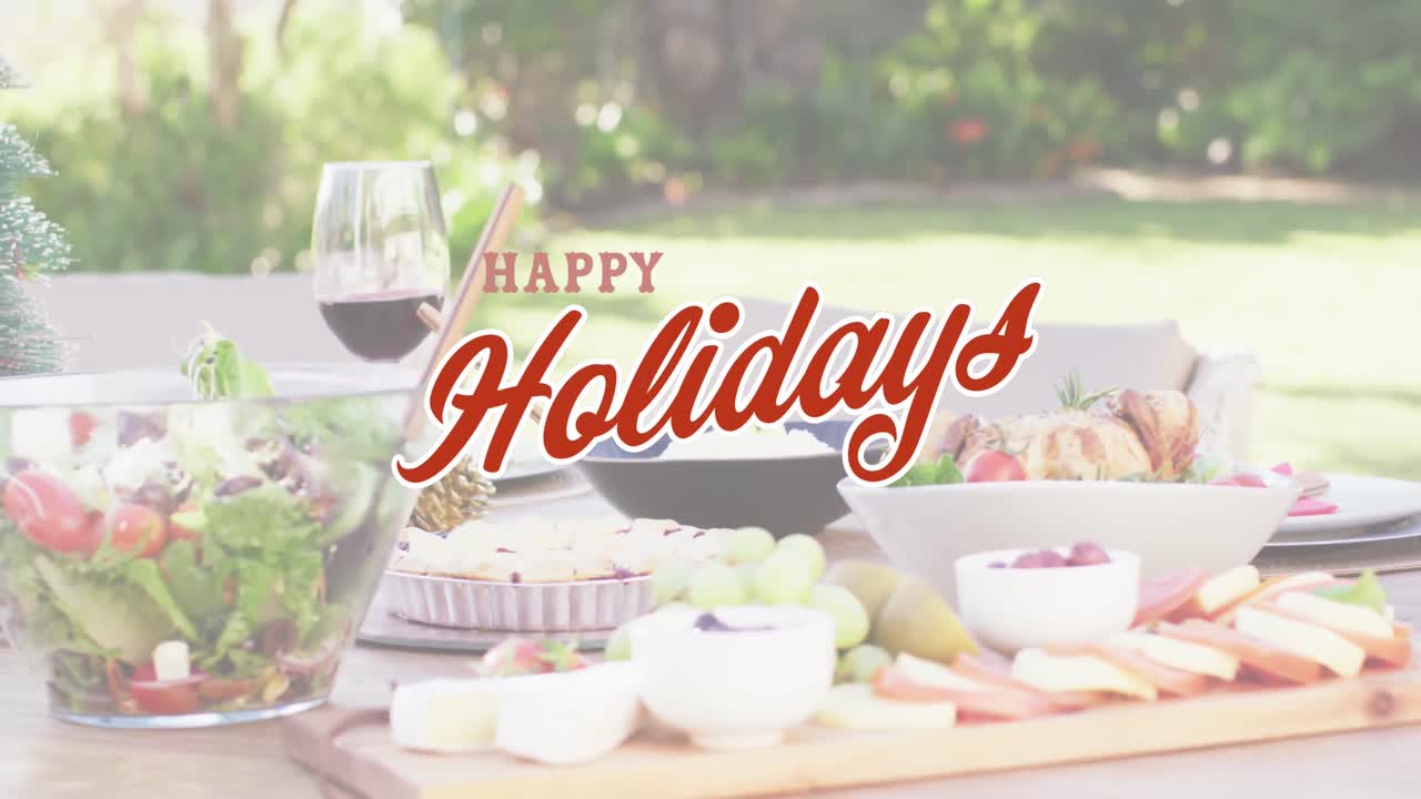 크리스마스 테이블 위 에 있는 크리스마스 축하 문자 의 애니메이션