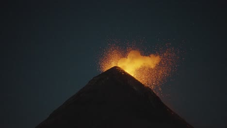 Fuego-active-volcano-in-Guatemala-amazing-eruption-during-a-dark-night