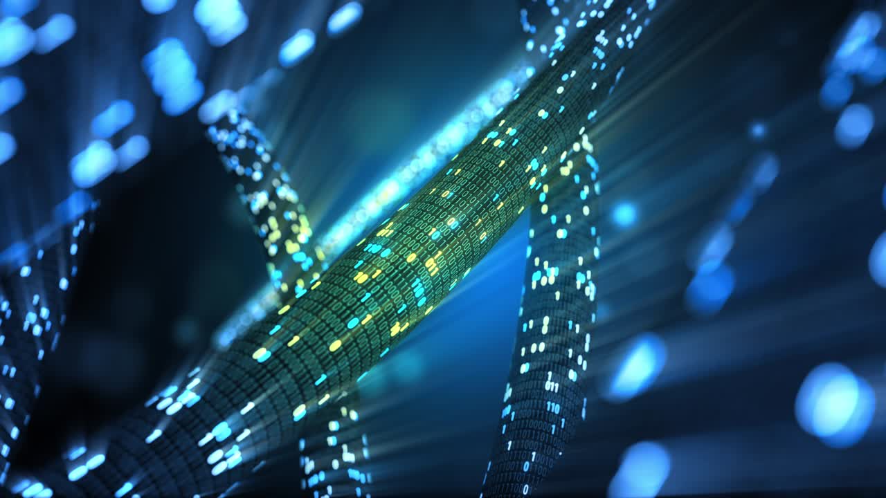 Futuristic data stream, Digital flow. Dynamic pattern with power rays and light.Data transferring. Information concept.