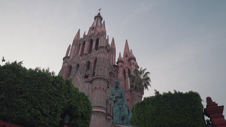 San Miguel de Allende Church and Statue