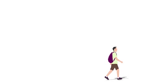 animación de un joven caminando de izquierda a derecha. animación en bucle (video 4k).