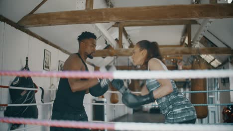 amateur boxers training in ring