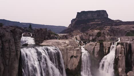 water from snake river flowing at shoshone falls in idaho, usa