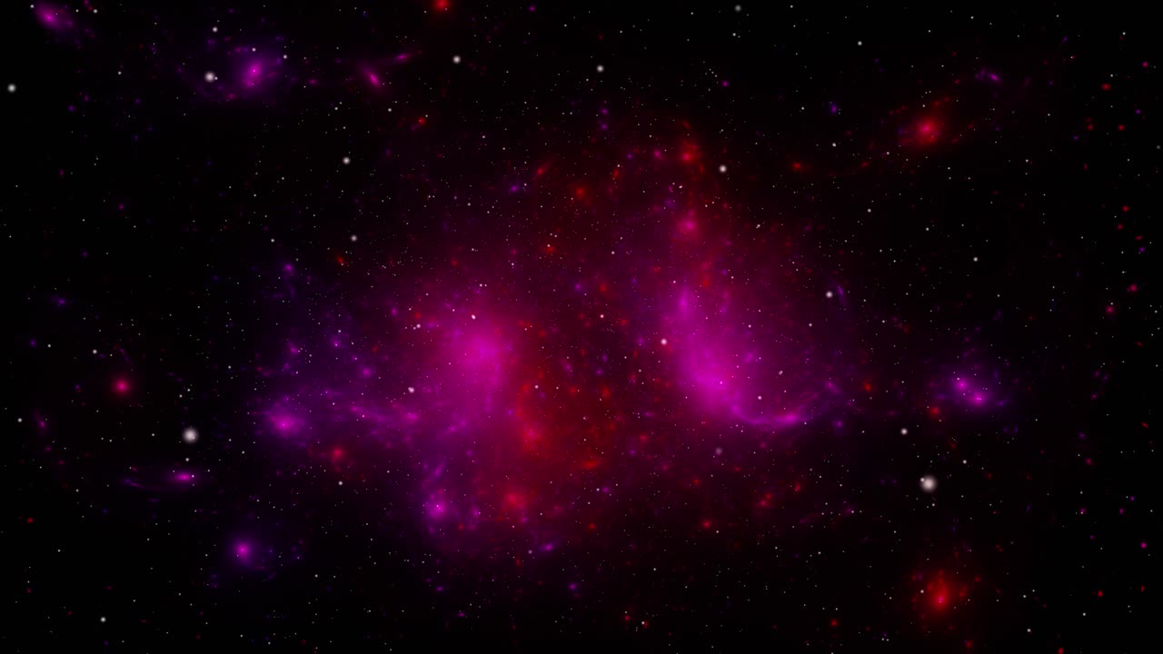 배경은 별들이 우주를 날아다니는 모습입니다.