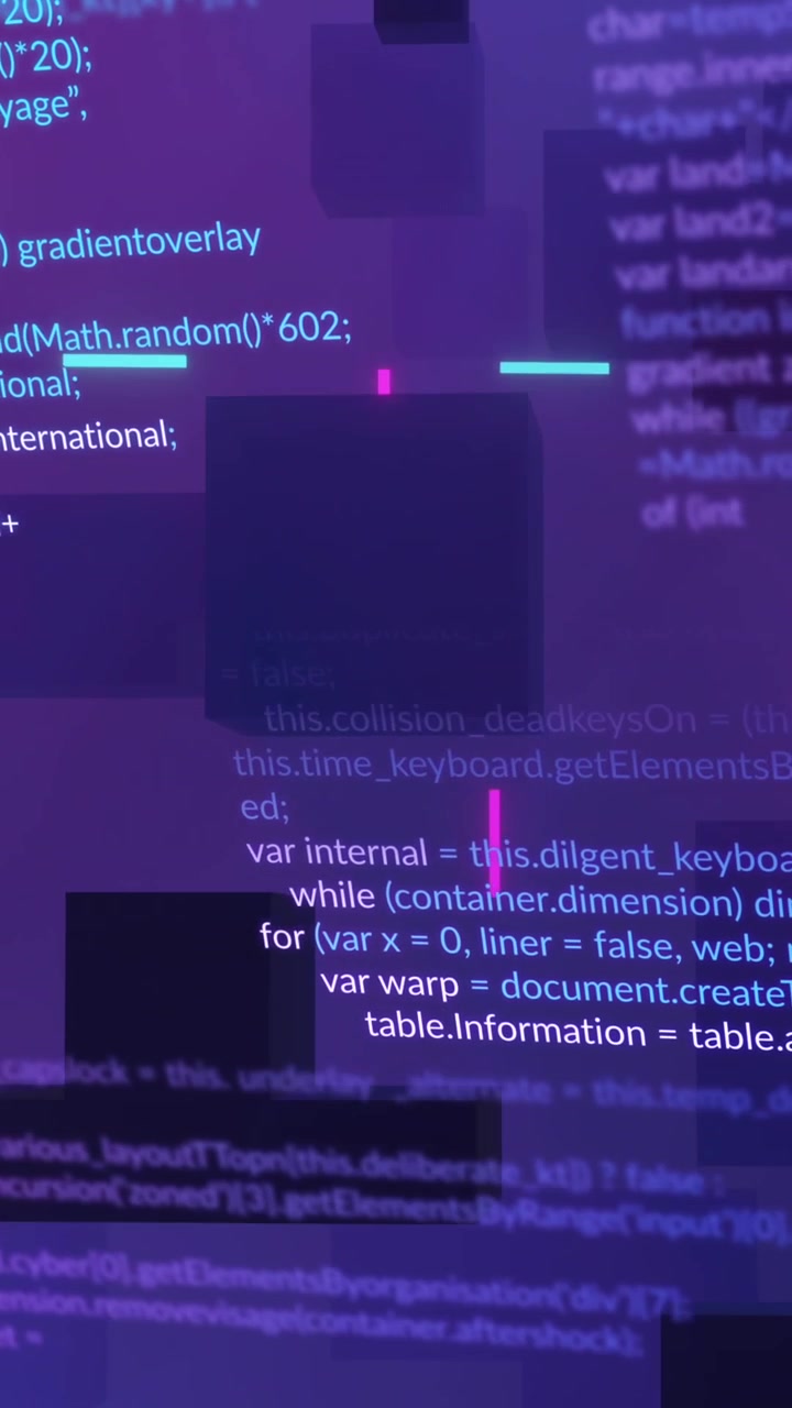 Animation af AI-databehandling over lilla baggrund