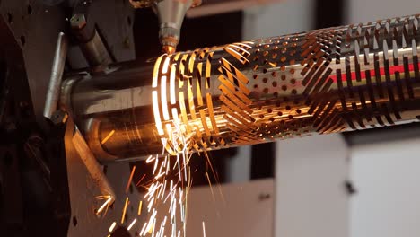 cnc laser cutting of metal, modern industrial technology.