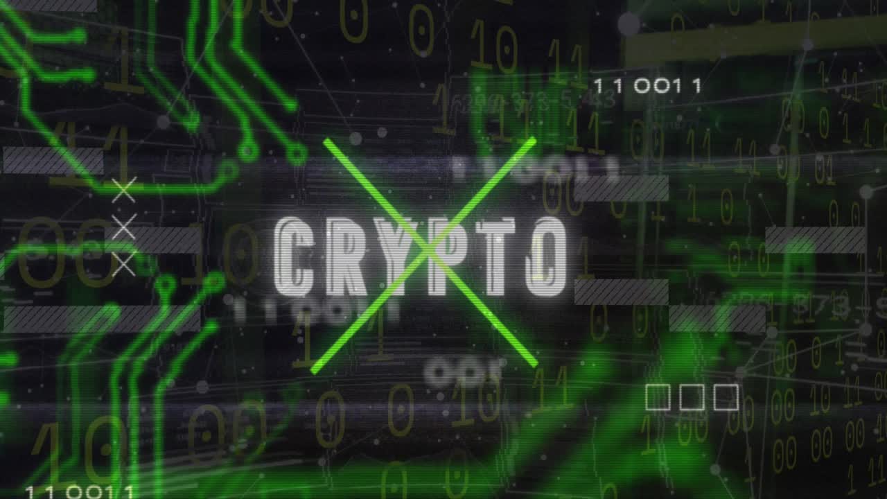 animación de texto cifrado sobre la placa base y procesamiento de datos