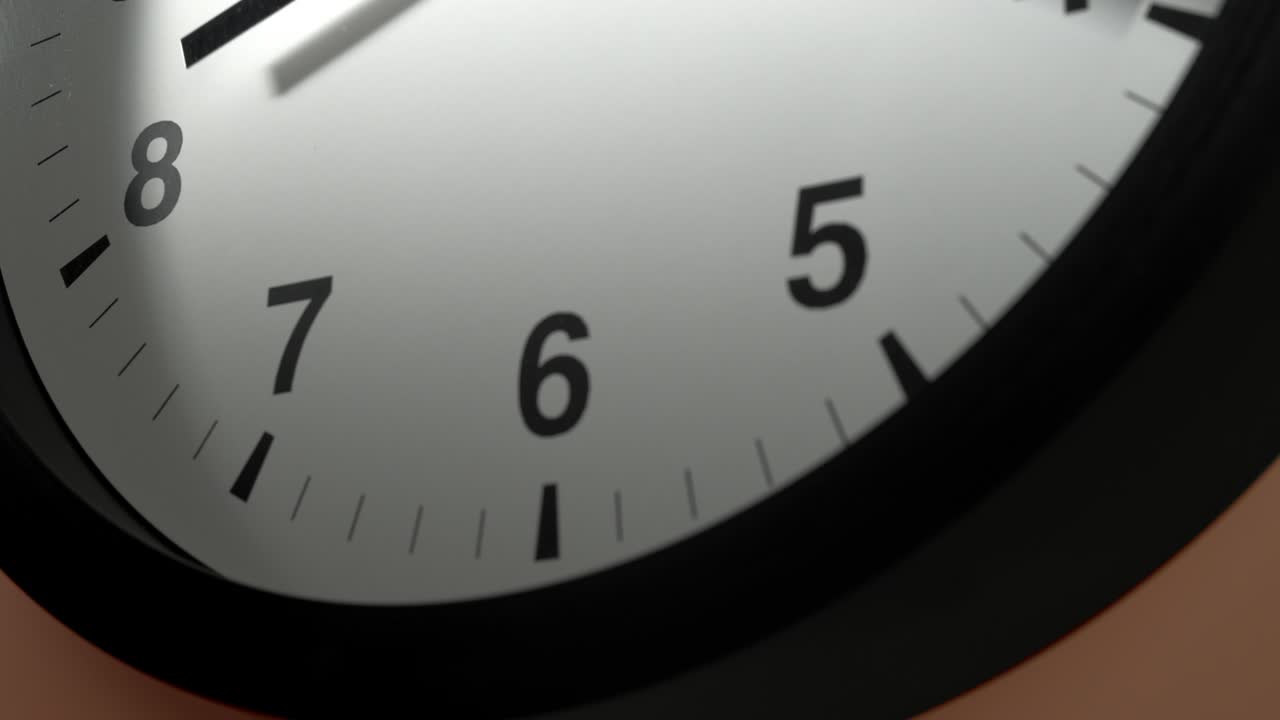 Clock Face on Cream Beige Wall in Time Lapse