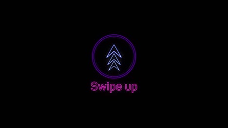 swipe up neon icon. scroll arrow up drag button up social media interface action icon. motion graphic. swipe up animation footage.