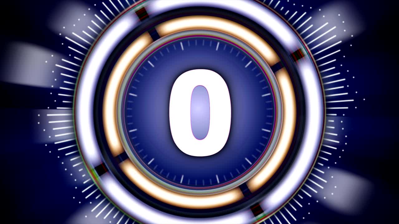 número 0, los diez primeros números animación con canal alfa, renderización, fondo, bucle