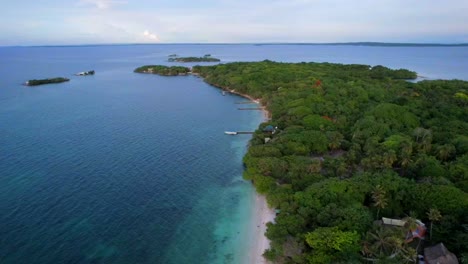 isla grande colombian caribbean tropical island with exotic lush vegetation