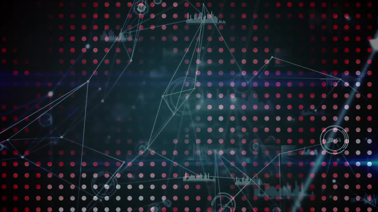 Animation of rows of dots and network of connections