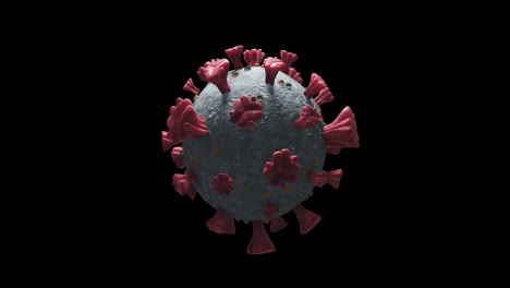 animation of macro coronavirus covid-19 cells floating in a vein. 4k