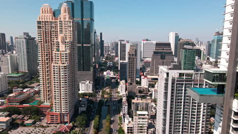 aerial view of bangkok downtown skyline, thailand