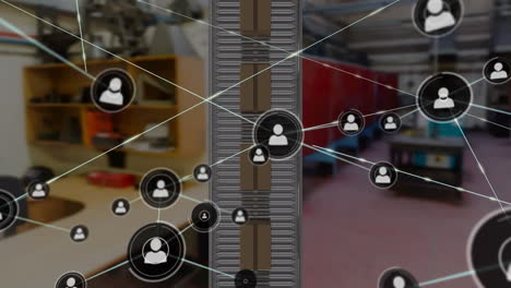 animación de la red de conexiones a través del almacén