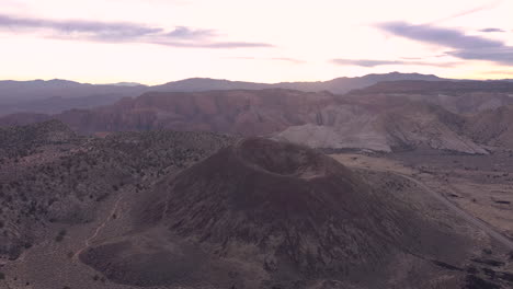 Santa-Clara-Volcano-At-Sunset-In-Washington-County,-Utah,-near-St