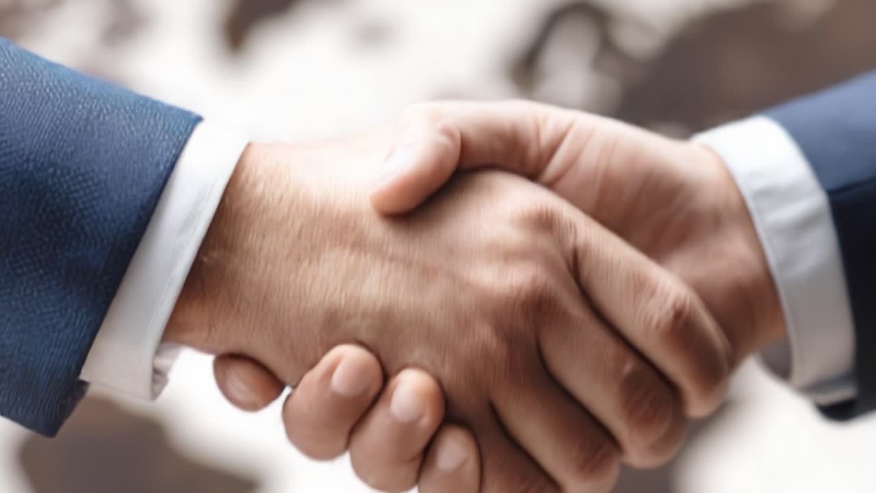 A Professional Handshake Representing Trust and Collaboration Between Two Individuals in a Business Setting