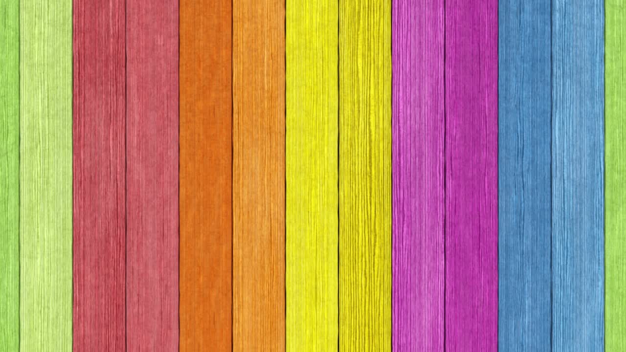 오래된 나무판 무지개 배경, 원활한 루프 3d 렌더링