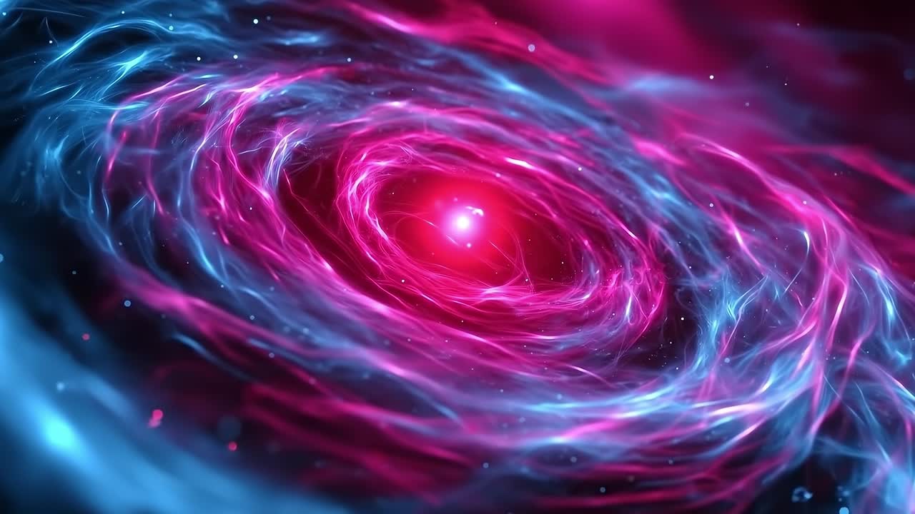 A black hole with a red center in the middle of it