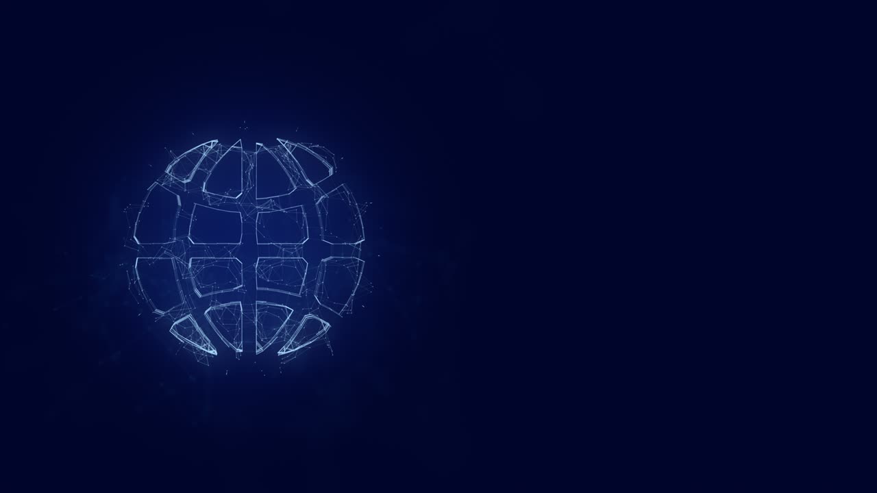 Globe icon isolated on white background. Connected lines with dots. Lines plexus