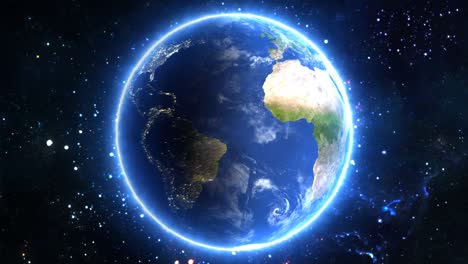 prachtig uitzicht op planeet aarde vanuit de ruimte timelapse en sterren - 4k naadloze loop beweging achtergrond animatie