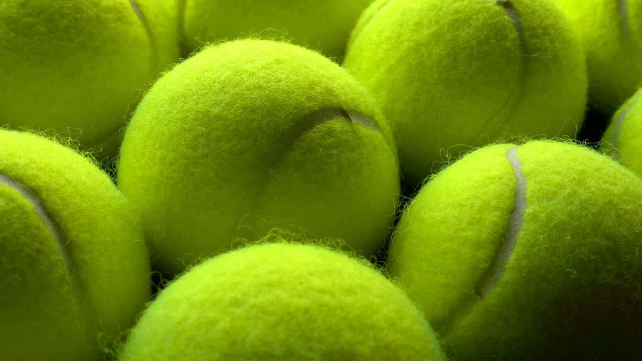 Rows and rows of tennis balls