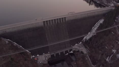 rappbode's largest dam and reservoir in the harz region in germany, europe