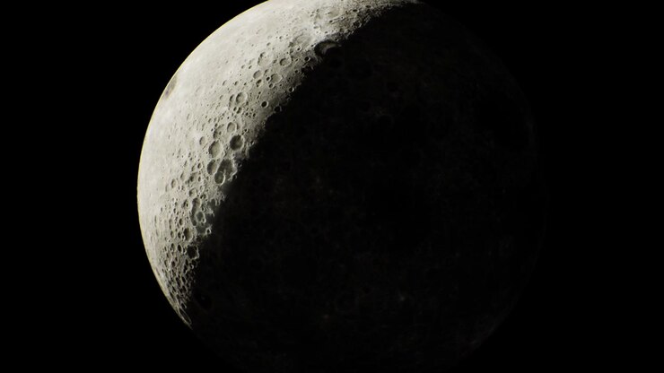 Maravilha celestial revelando a superfície da lua em detalhes impressionantes à noite