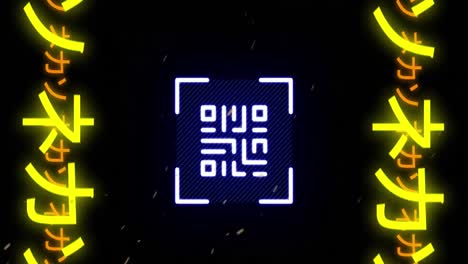 animation of symbols over qr code