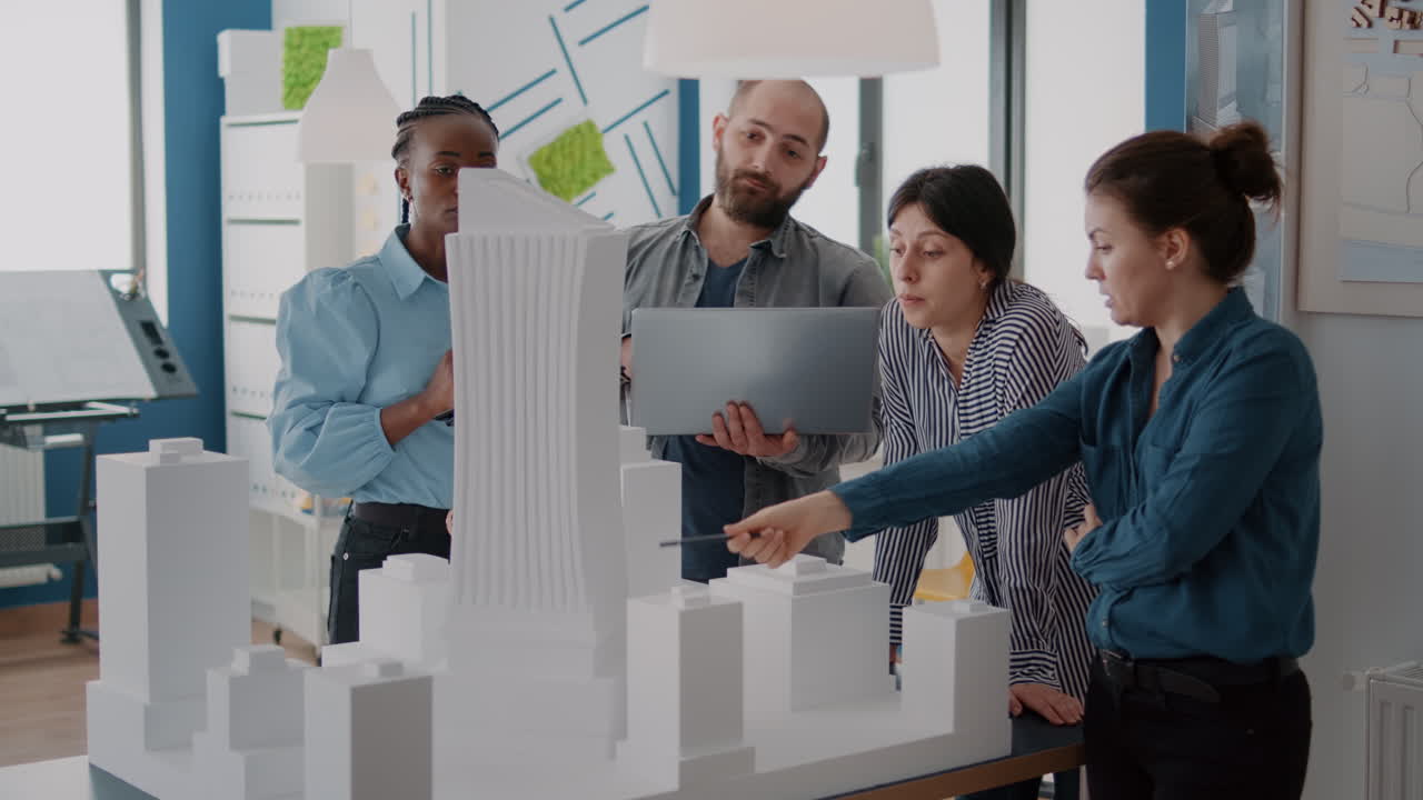 Architects collaborating on a building project