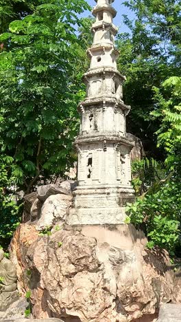 peaceful pagoda surrounded by lush greenery