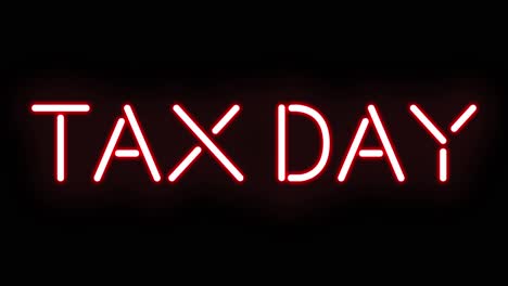 red tax day neon sign that flickers