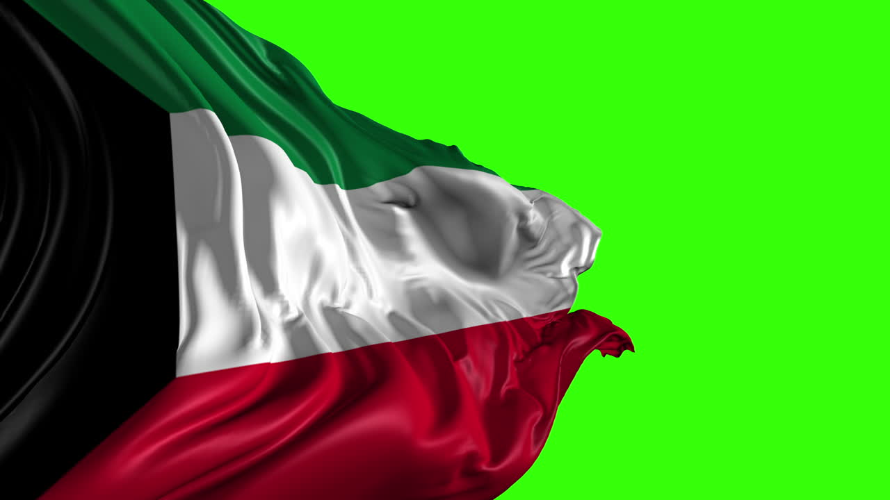 Kuwaiti flag on green screen