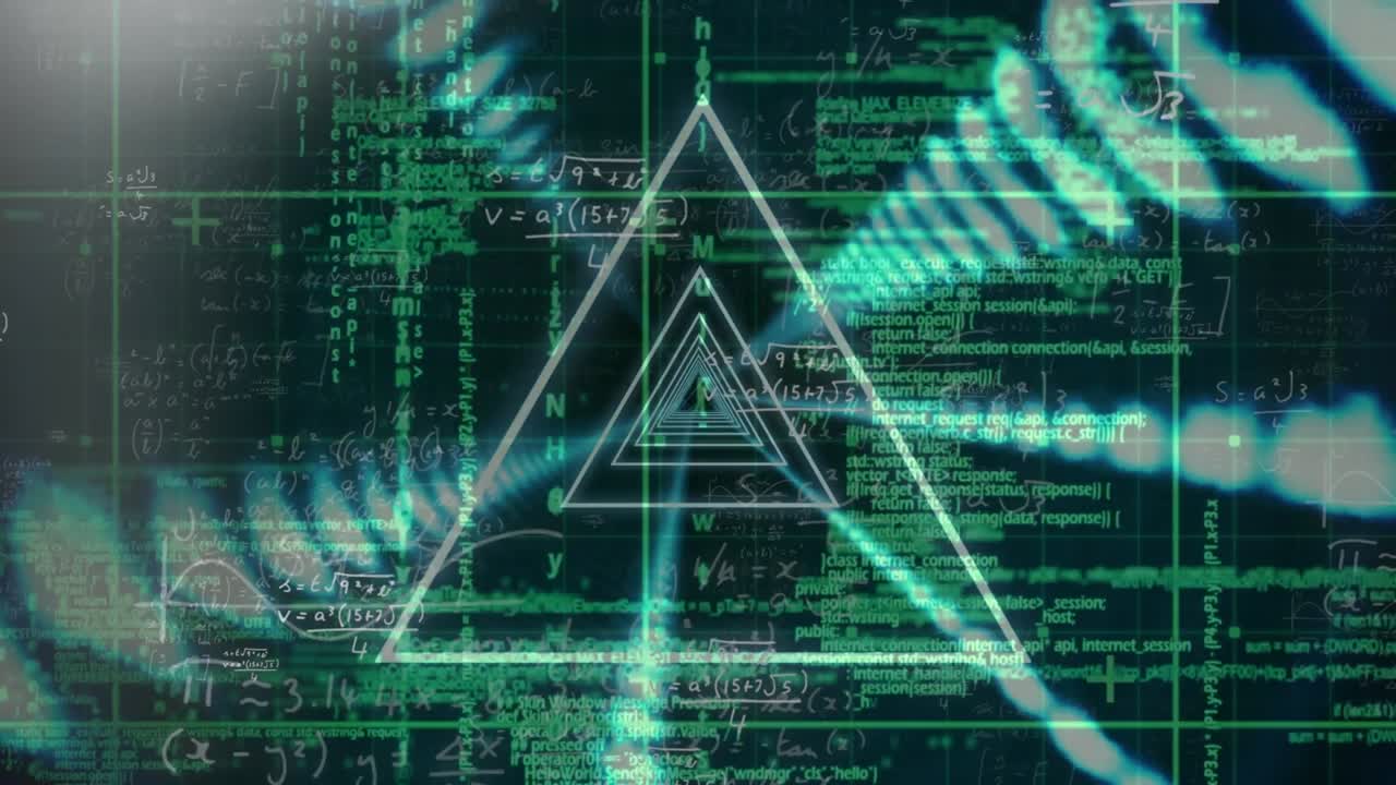 Animation of neon tunnel over data processing
