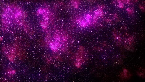 purple nebula illuminated by sparkling stars