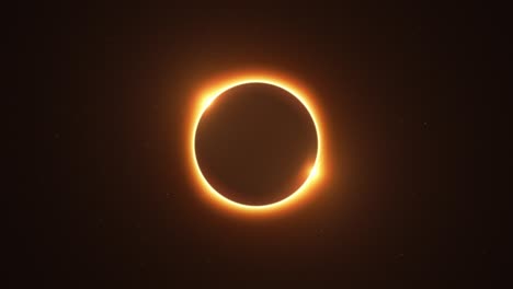 Rotating Twin Flared Solar Eclipse with Light Rays over Starry Sky Loop