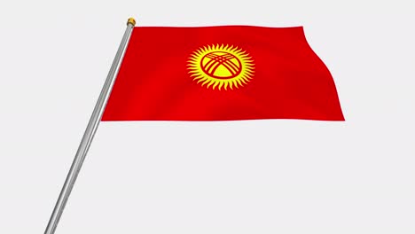 loop video of kyrgyzstan flag  fluttering in the wind, slow motion video of 4k , with alpha channel