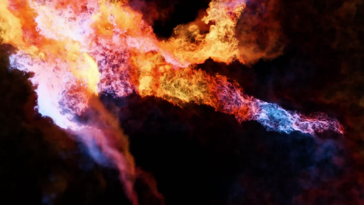 Dynamic Abstract Colorful Smoke and Gas Cloud Movement