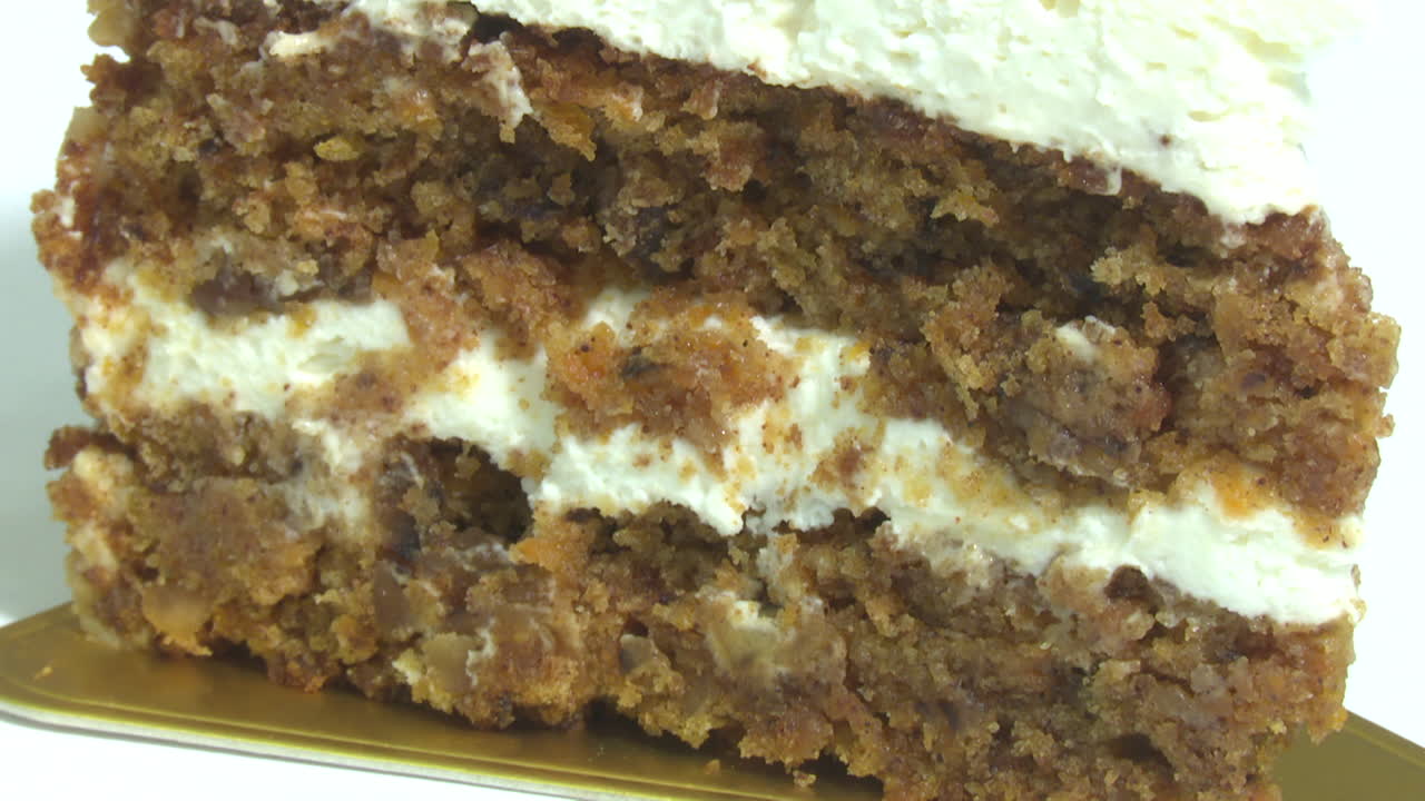 Close-up of a Slice of Carrot Cake