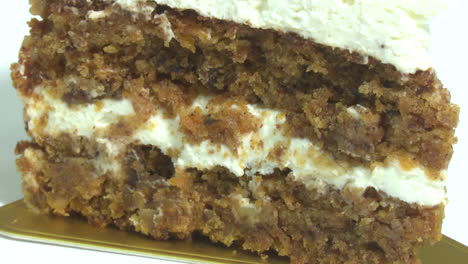 close-up of a slice of carrot cake
