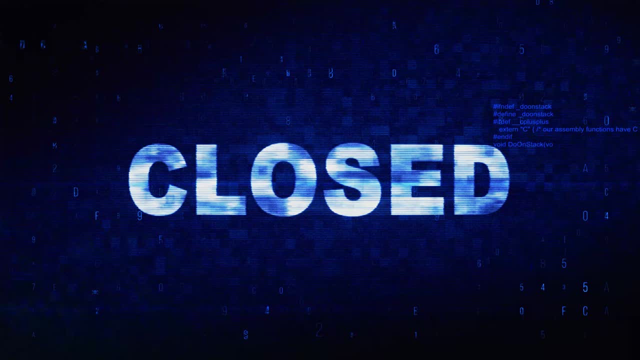 Closed Sign on Digital Display