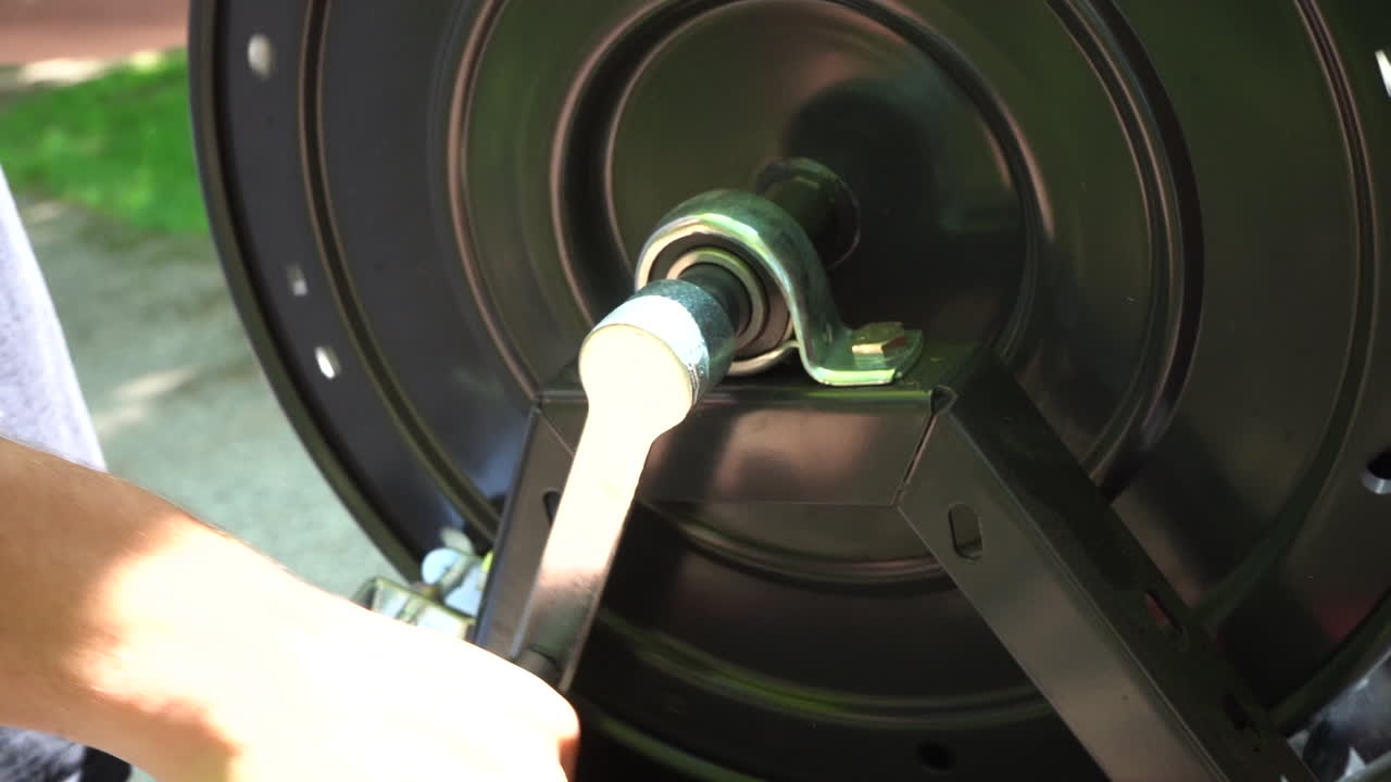 고압 세척 와인딩 호스 업