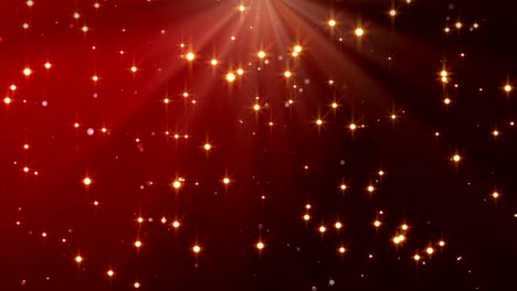 confeti cayendo y un rayo de luz en el fondo rojo de feliz navidad.