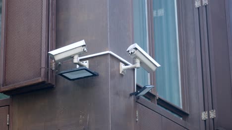 security cameras on a building exterior