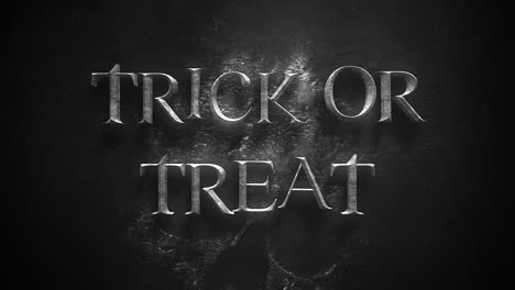truco o trato en el fondo de terror místico con cráneo oscuro